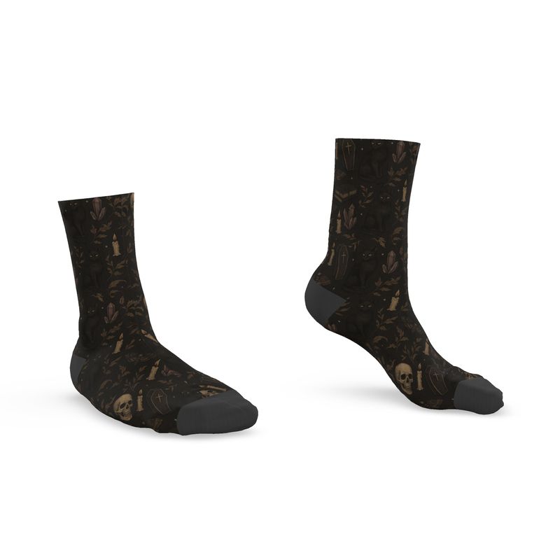 🖤 Dark Gothic Familiar – Women’s Custom Socks