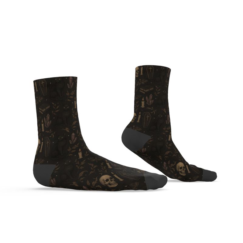 🖤 Dark Gothic Familiar – Women’s Custom Socks