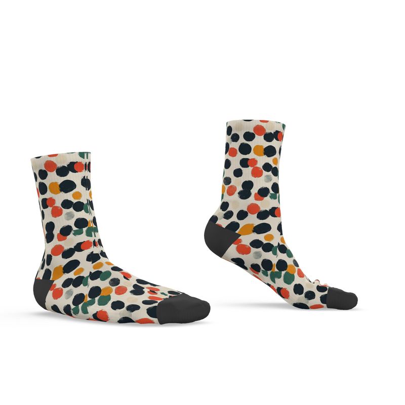 🟠 Retro Polka Pop – Women’s Custom Socks