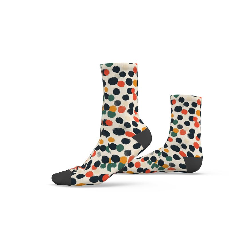 🟠 Retro Polka Pop – Women’s Custom Socks