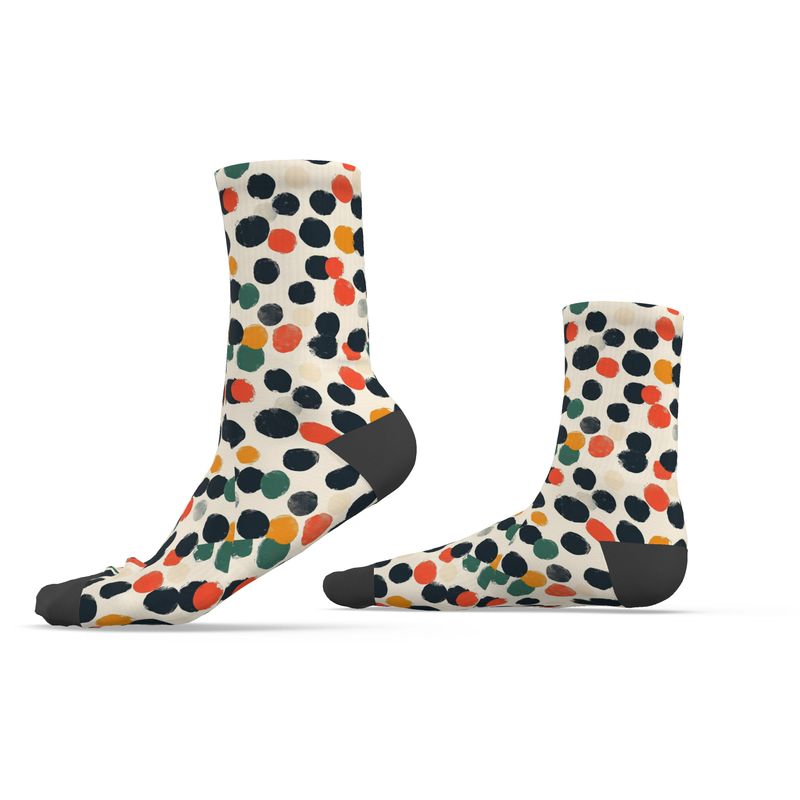 🟠 Retro Polka Pop – Women’s Custom Socks