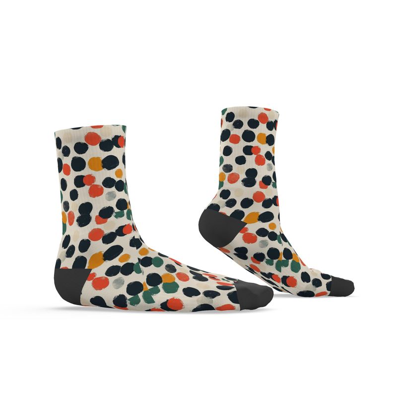 🟠 Retro Polka Pop – Women’s Custom Socks