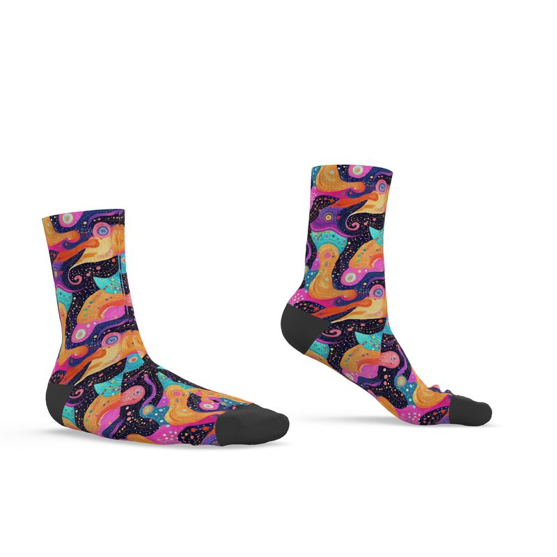 🌈 Cosmic Wave – Women’s Custom Socks