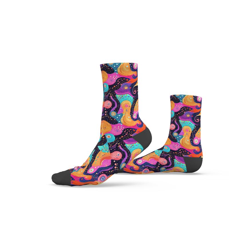 🌈 Cosmic Wave – Women’s Custom Socks