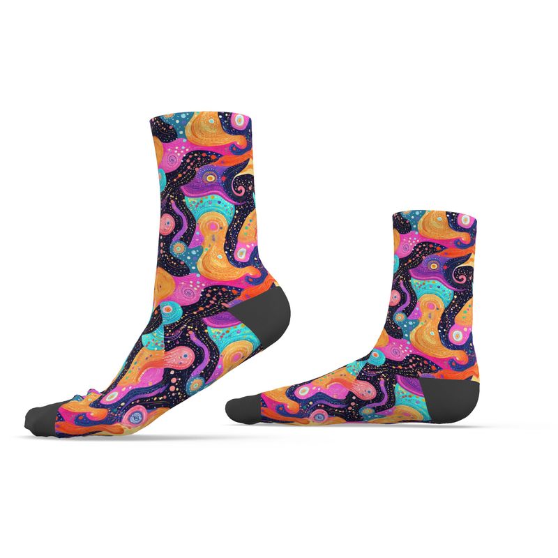 🌈 Cosmic Wave – Women’s Custom Socks
