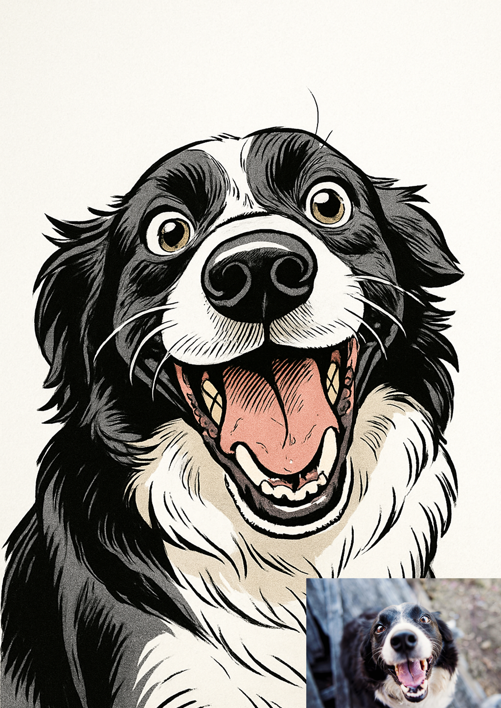 🎭 Custom Comic Style Caricature – Framed Fine Art Giclée Print